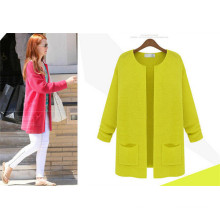 OEM Custom Latest Design Women Casual Coat Elegant Pencil Sweater Jacket